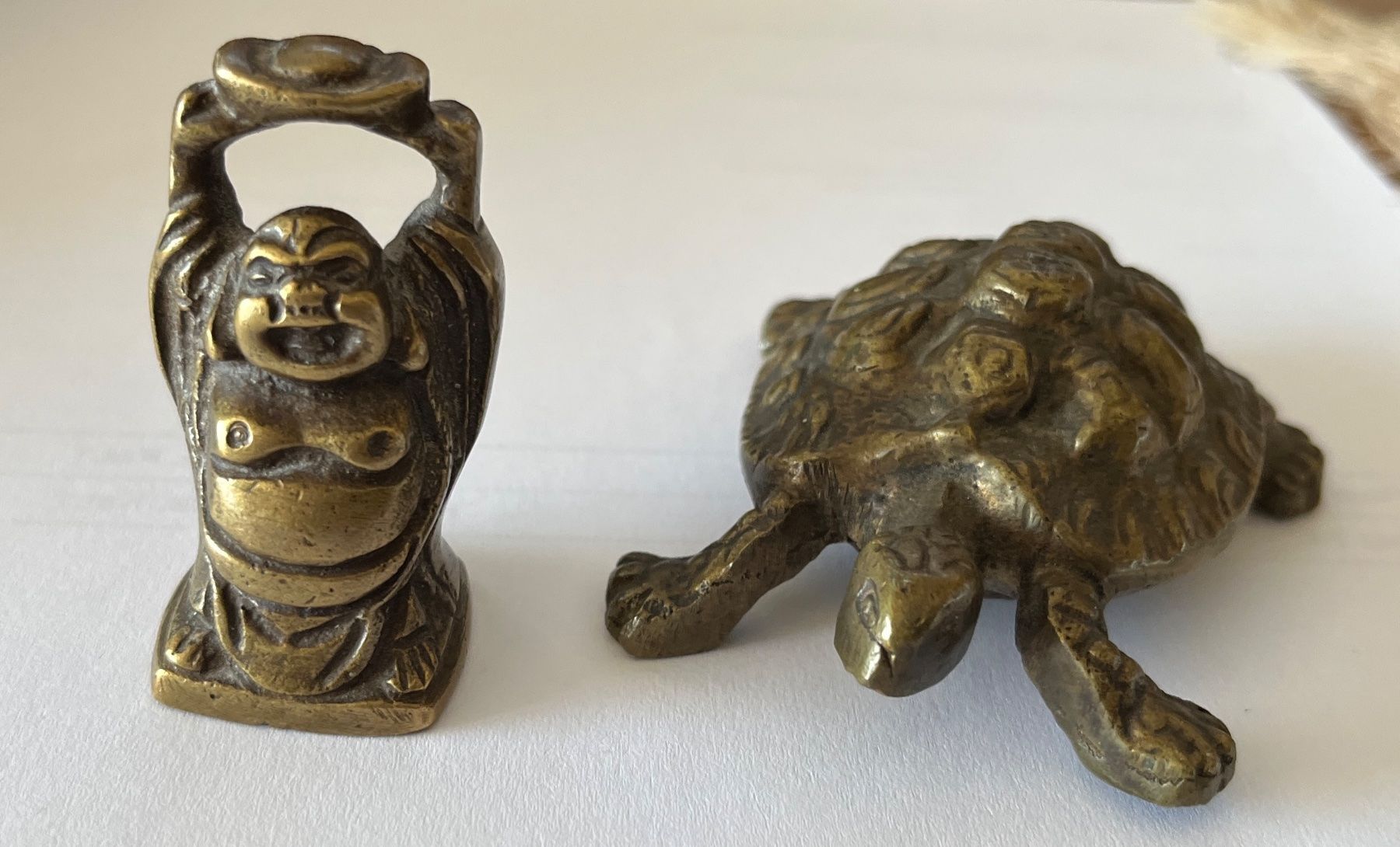Figuren: Messing Figuren Buddha und Schildkröte - Netsuke – Gebraucht aus Stetten AG von Brissago25 1