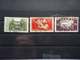 1919 Z-Nr. 143-145 Friedensmarken mit ET-Vollstempel