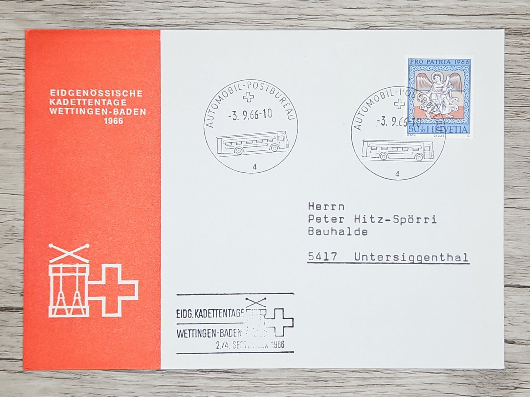 Tutti i francobolli: CL17 Enveloppe + Timbre Suisse 1966 – Usato da Cousset venduto da Patrick_Collections