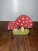 Herbst Deko Holz Pilze