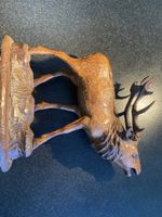 Holz-Hirsch, geschnitzt, Jagdtrophäe Deko! (55)