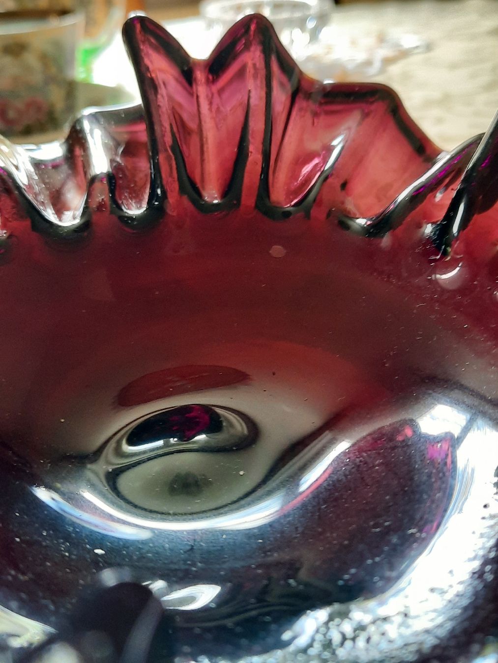 Ciotole: antike Glasschale  mit Wellenrand – Usato da Busswil BE venduto da balu37 1