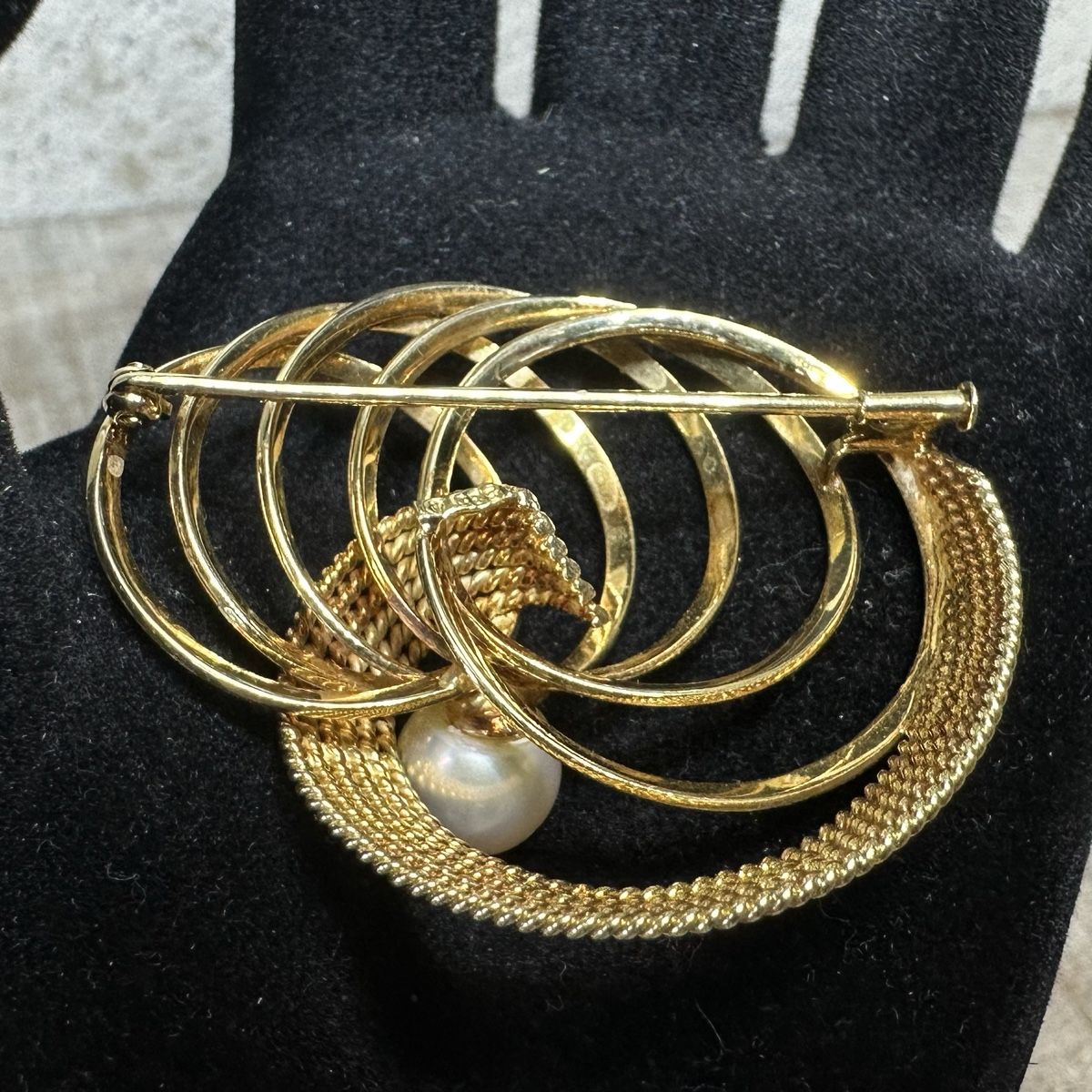 Spille & Fermagli: Brosche Gelbgold 14kt mit Perle – Usato da St-Gingolph venduto da Edgar1920 1