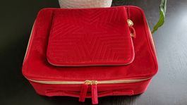 Estee Lauder Kosmetikkoffer, rot, Samt