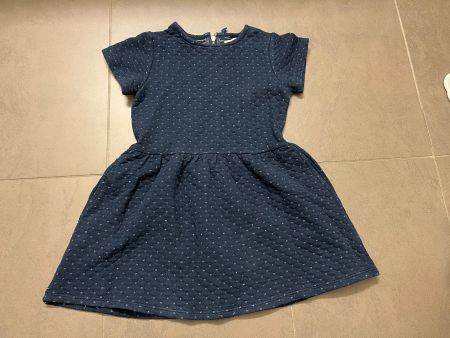Monoprix Kleid dunkelblau mit Silber  4-5 Jahre