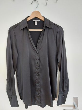 Chemisier noir aspect satin H&M XS