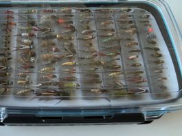 Fliegenset mit 135 Nymphen Nr. 34 in Nymphenbox