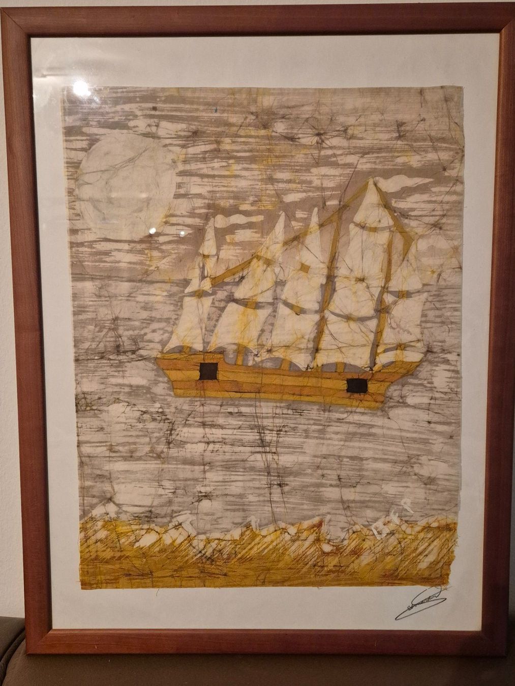 Foto & Immagini: Grosses Bild / Handarbeit / Batik auf Stoff – Usato da Zürich venduto da canteiros
