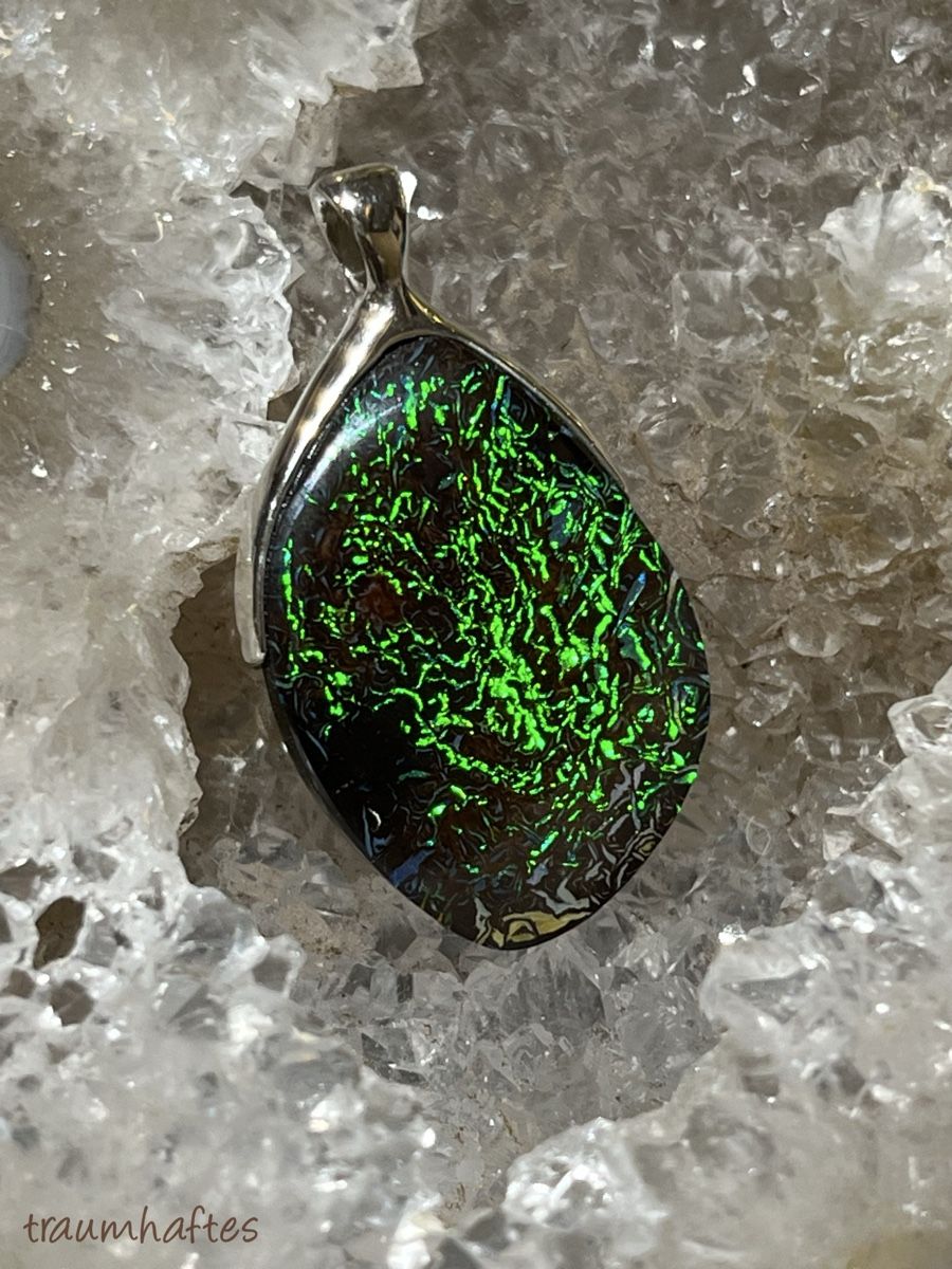 Anhänger: Opal - Anhänger - BlackBoulder - 925 Silberfassung – Neu und originalverpackt aus Thun von Traumhaftes 1