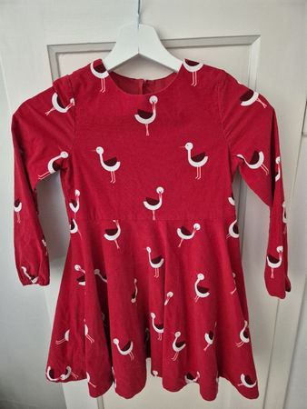 Jacadi Kleid rot mit Vögeln Gr. 128 neuwertig 🇨🇭