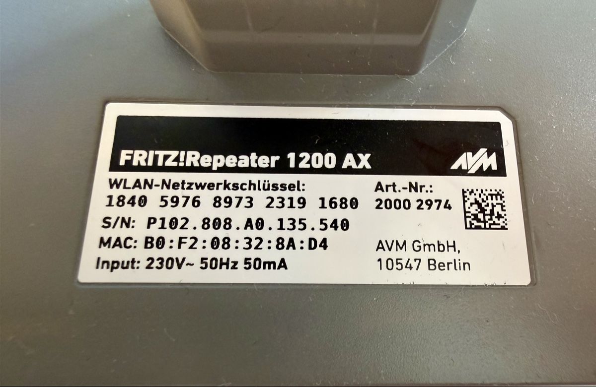 Avm WiFi: FRITZ! Repeater 1200 AX – D'occasion à Zürich par c1812 2