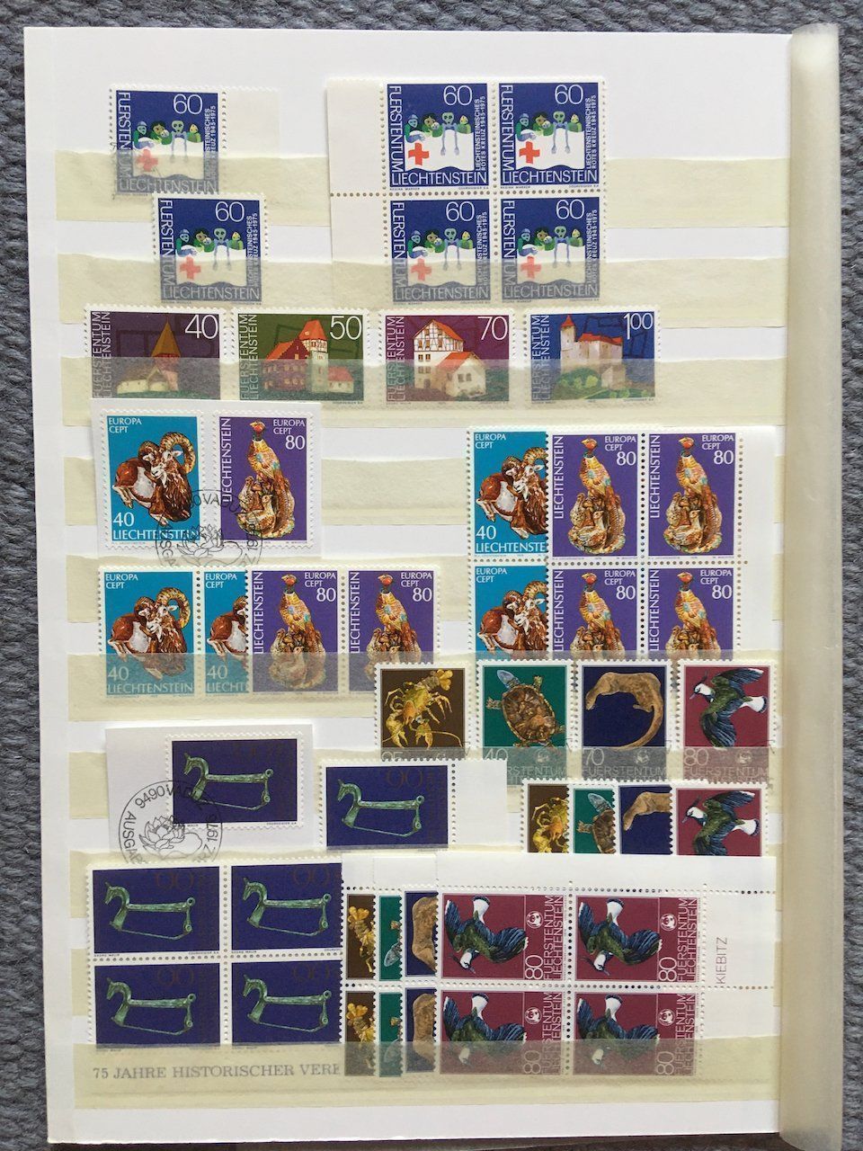 Alle Briefmarken: Liechtenstein 1974-79 postfrisch und gestempelt mit ET – Gebraucht aus Nesslau von zueri6 2