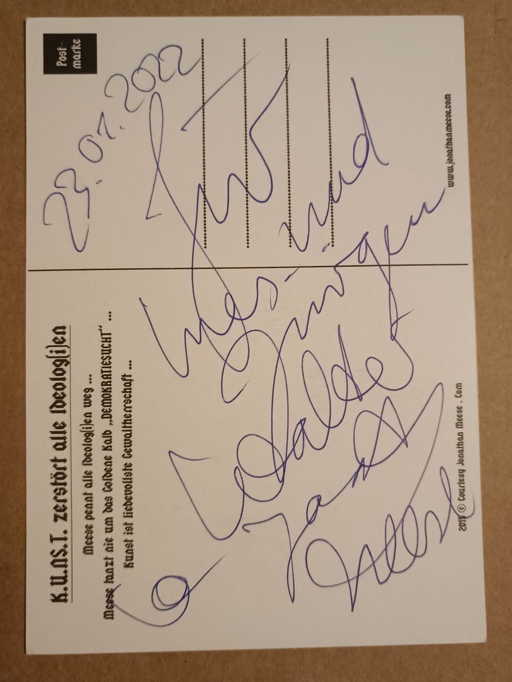 Autografi: Jonathan Meese -  mehrfach signiert – Usato da Menziken venduto da Artographs 1