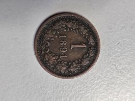 Münze 1 Kreuzer Österreich 1891 K.K. Scheidemünze