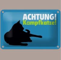 🐱 ACHTUNG KAMPFKATZE Blechschild 🎀 12x18cm OVP🔥