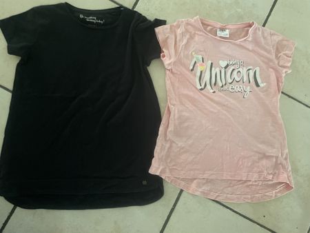 2 Zara T-Shirts pink schwarz Gr. 122 ZARA