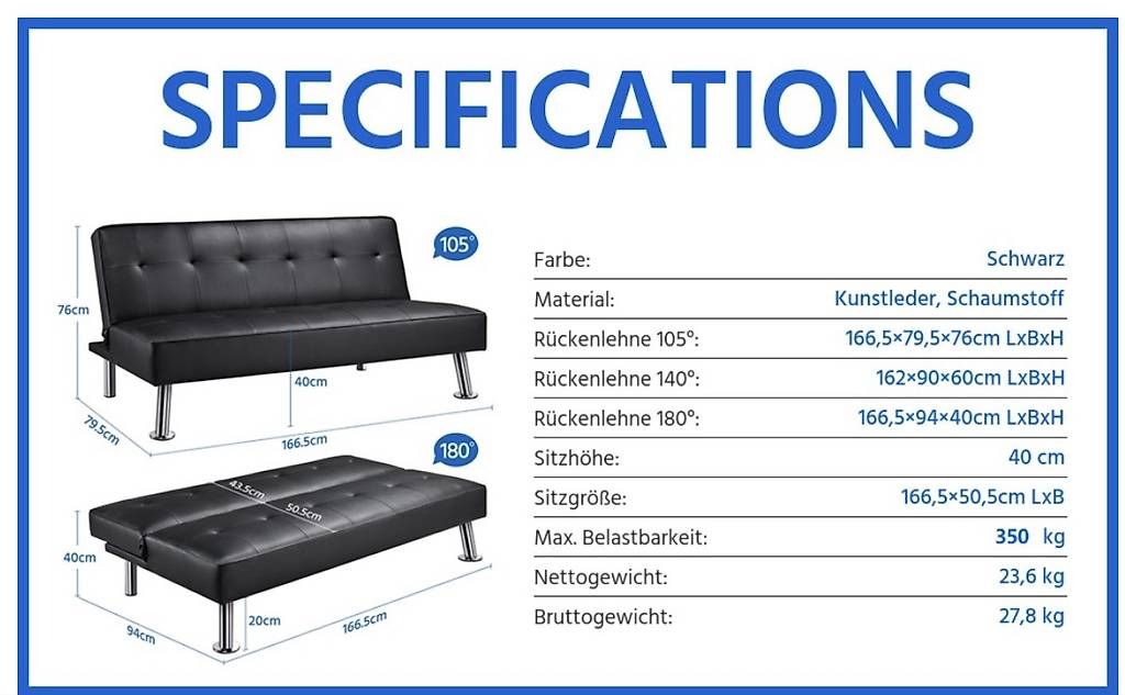 Divani: Schlafcouch (schwarz) neuwertig – Usato da Kloten venduto da mar_ls8m 2