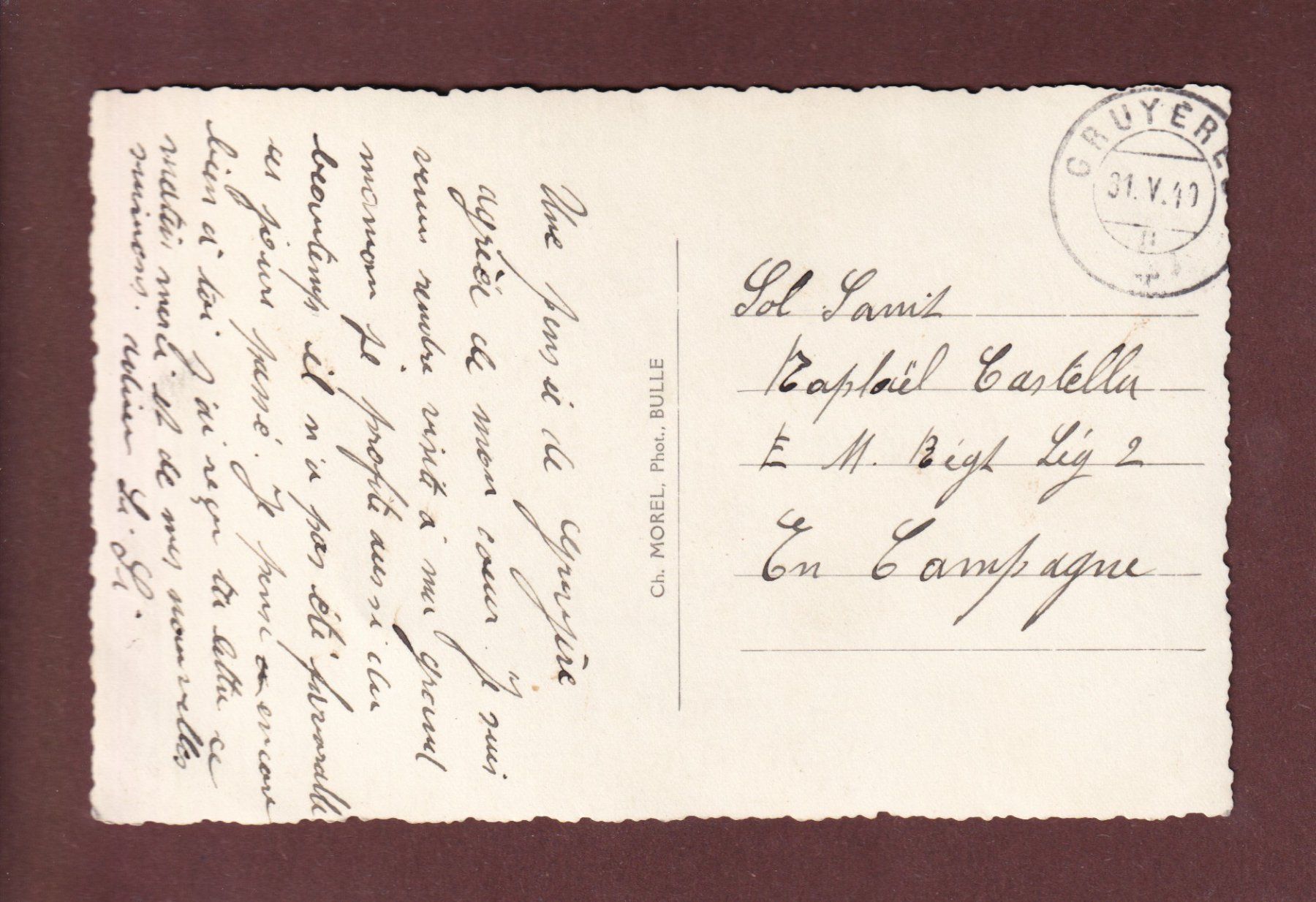 Cartoline postali: GRUYERES - 1940 – Usato da Pully venduto da nicecards-shop 1