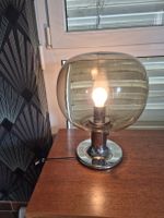 Lampe de table globe verre fumé chrome bon état