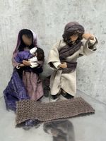 Krippenfiguren Maria, Josef mit Kind, handgefertigt