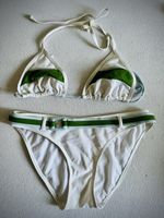 Alprausch Bikini-Set weiss-grün mit Gürtel – Grösse L
