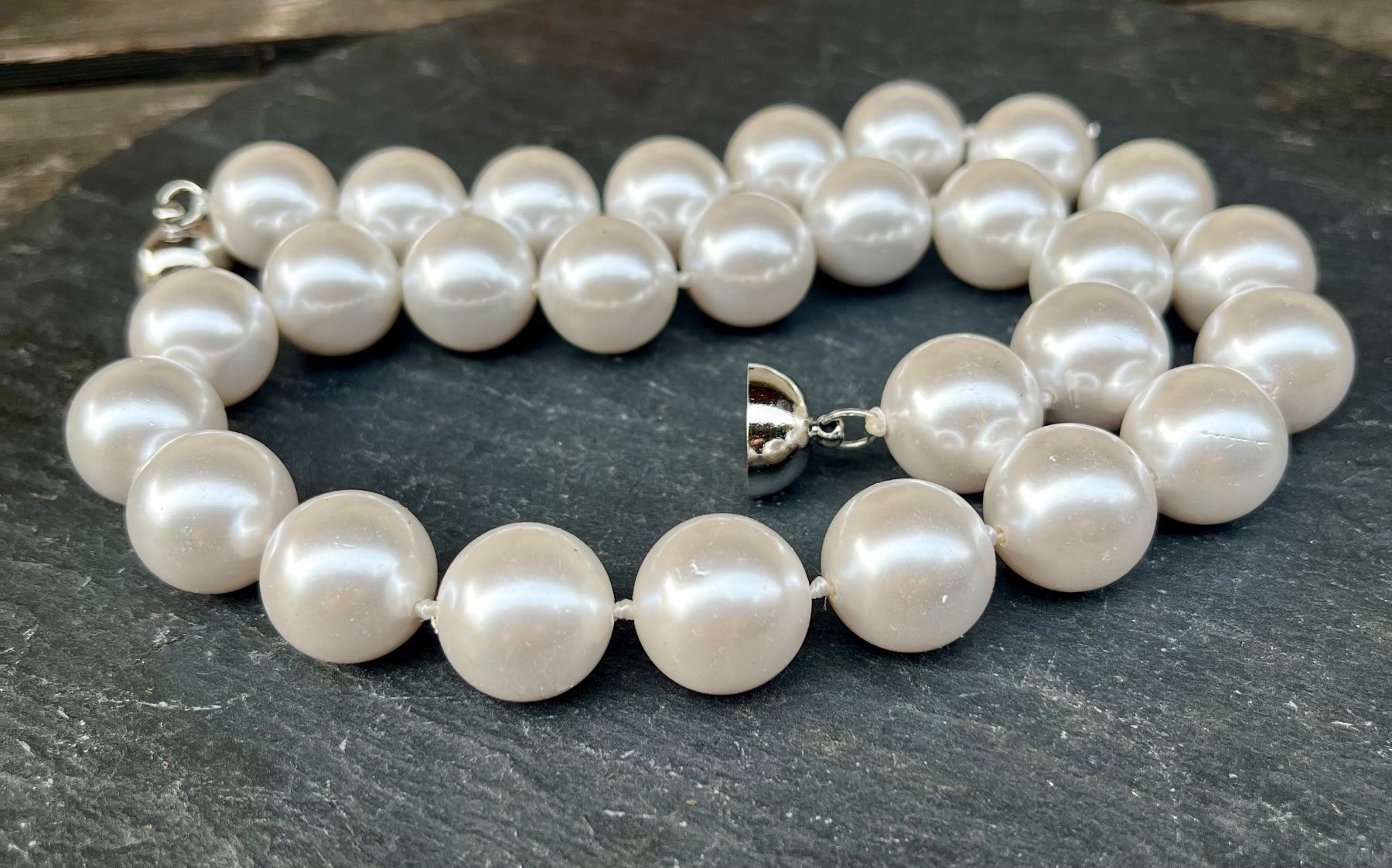 Perle (finte): große  Muschelkernperlen Kette – Nuovo (secondo la descrizione) da Diegten venduto da hamofi57 3