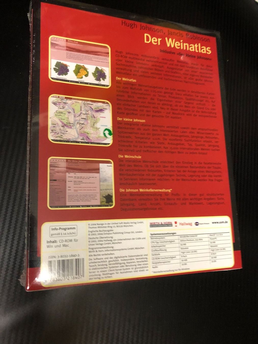 Software: Der Weinatlas - CD-ROM  - Hugh Johnson - originalverpackt – Nuovo e nell'imballaggio originale da Niederhasli venduto da thozam 1