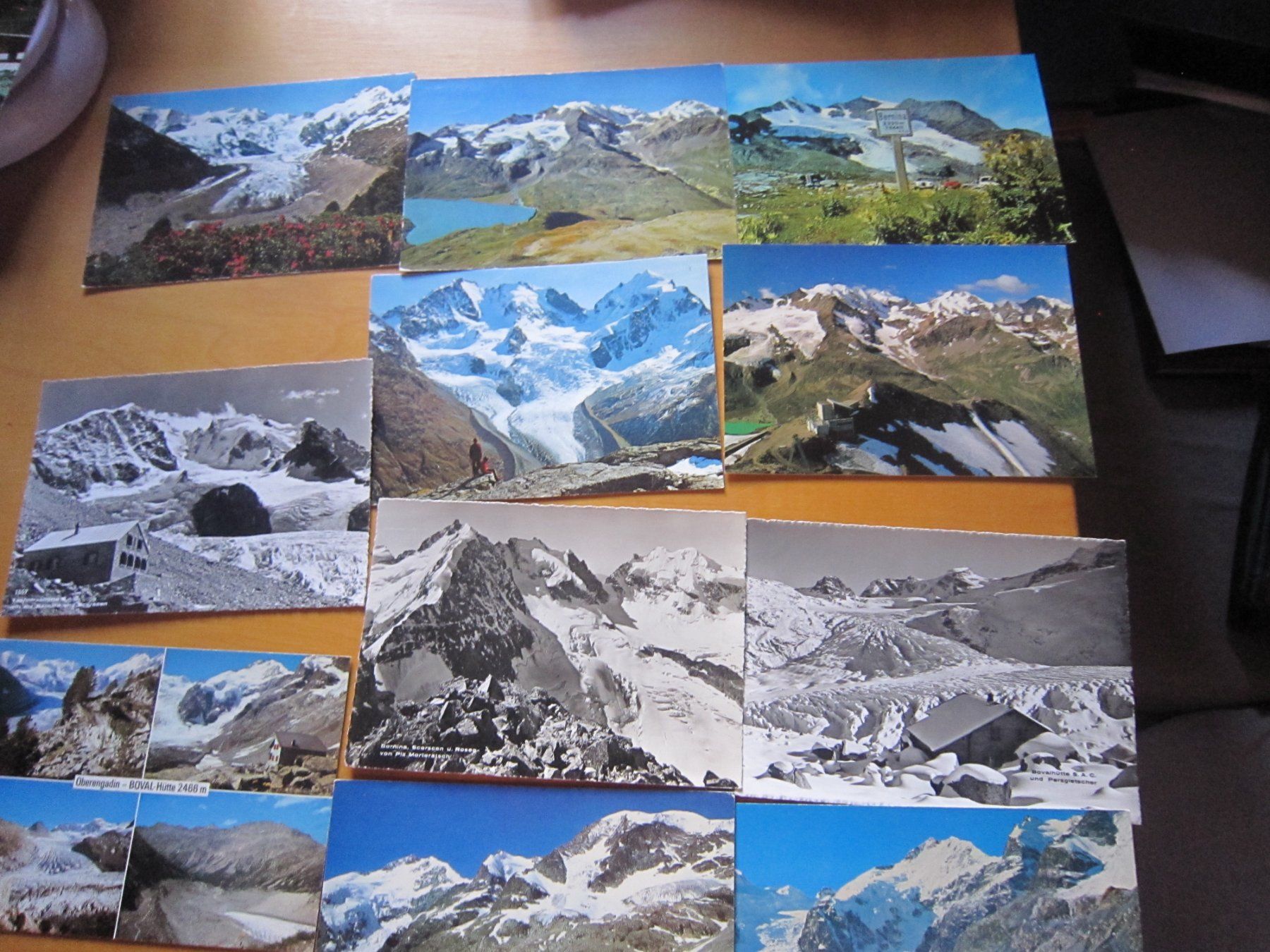 Cartoline postali: Bernina mit Gletsacher und Boval Hütte – Usato da Gordola venduto da Polentaefung