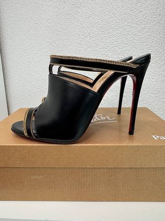 Christian Louboutin High Heel Mules Sandalen Schwarz Gr.36,5