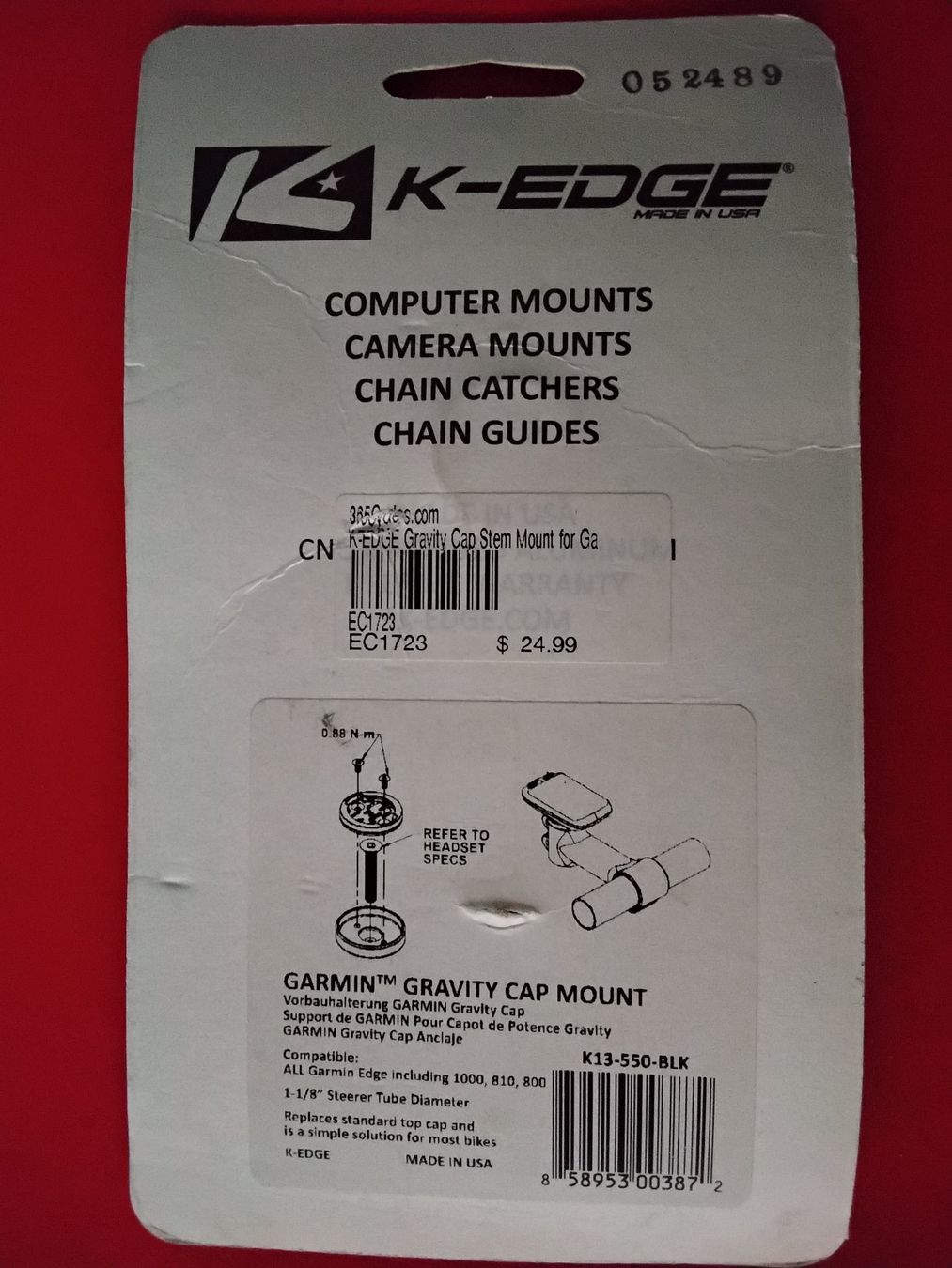Garmin Supports de vélo: K-Edge Gravity Cap Mount Halterung Garmin – Neuf avec emballage d'origine à Lohn-Ammannsegg par analogis 1