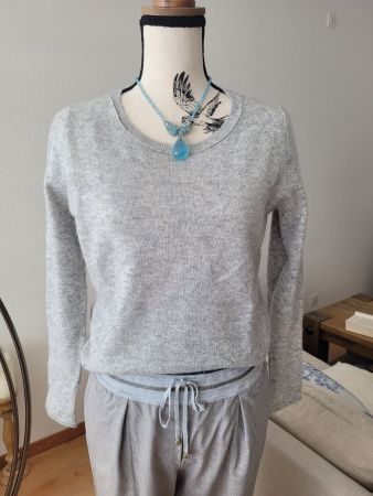 FTC Kaschmirpullover Damen Gr. XS - S, grau meliert