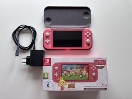 Nintendo Switch Lite Coral Animal Crossing Bundle