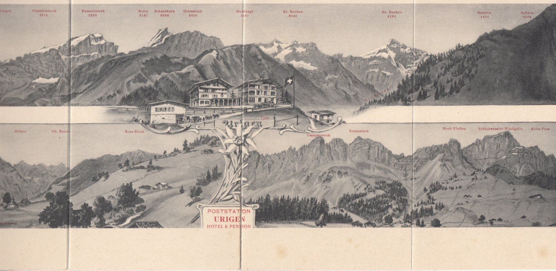 Cartoline postali: Urigen Posthaus Panorama ca. 1910 – Usato da Bürglen TG venduto da StampGraf 3