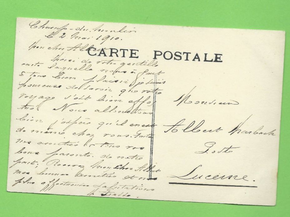 Ansichtskarten: Alte Ansichtskarte "Mille Bons Baisers" 1910 – Gebraucht aus Zürich von t24_de 1