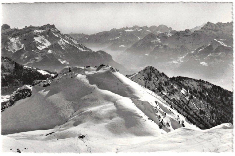 Ansichtskarten: Leysin - Berneuse mit Skilift – Gebraucht aus Binningen von Mountainrider