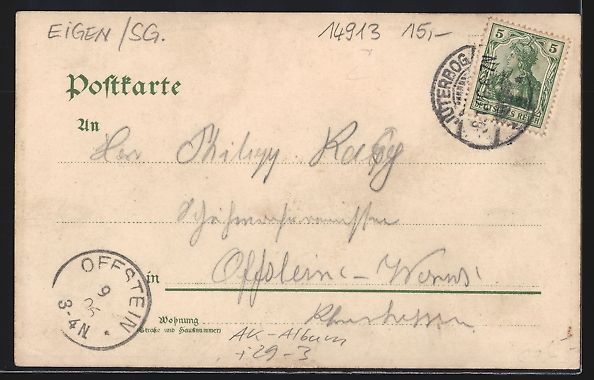 Cartoline postali: Passepartout-Lithographie Jüterbog, Tru – Usato da Berlin venduto da bartko-reher 1