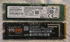 2 Samsung SSD M.2 500GB 970 EVO und PM981 Speicher
