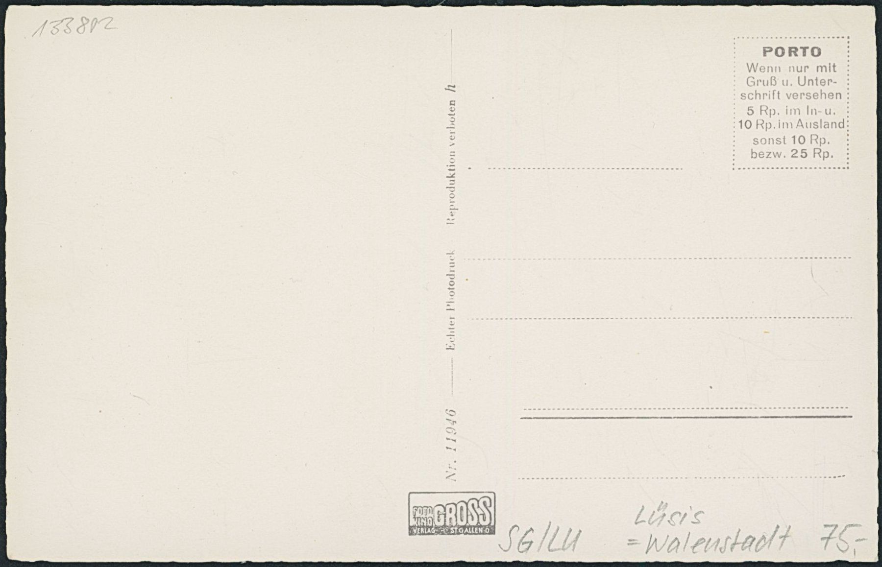 Cartoline postali: SG Lüsis - Walenstadt – Nuovo (secondo la descrizione) da Schindellegi venduto da leecollect 1