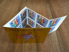 1990, Pro Juventute, Markenheft, spielende Kinder / gold **