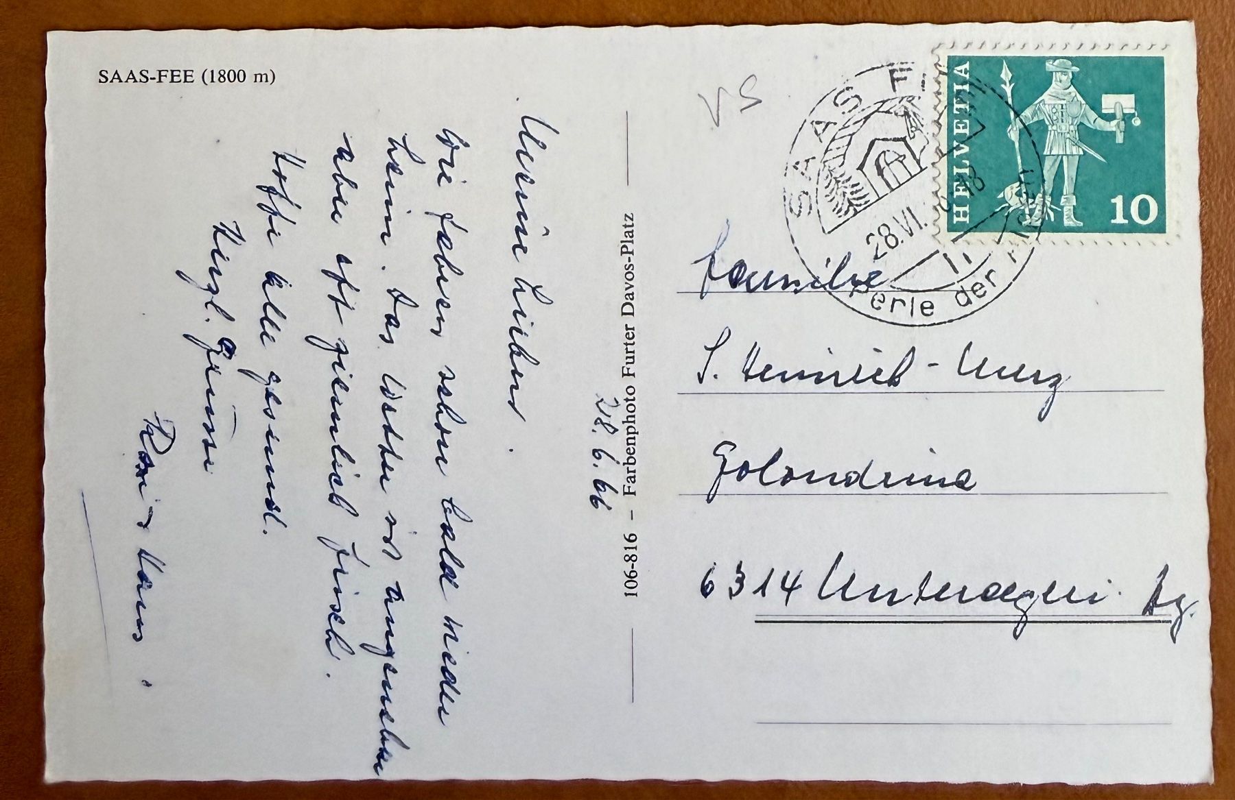 Cartoline postali: Saas - Fée - Multivue 1966 – Usato da Lutry venduto da Ediego 1
