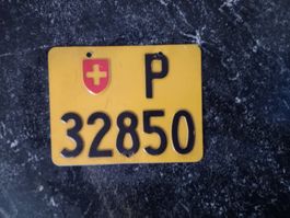 Nummernschild Mofa PTT Post ausrangiert 32850