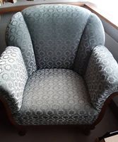 Art Deco Sessel, 1930er / graugrüner Samtbezug
