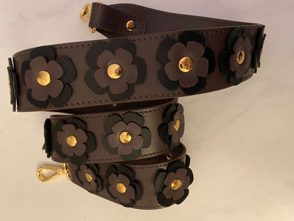 Maison Mollerus Leder Riemen Schulterriemen Blumen Daisy NEU (Neu