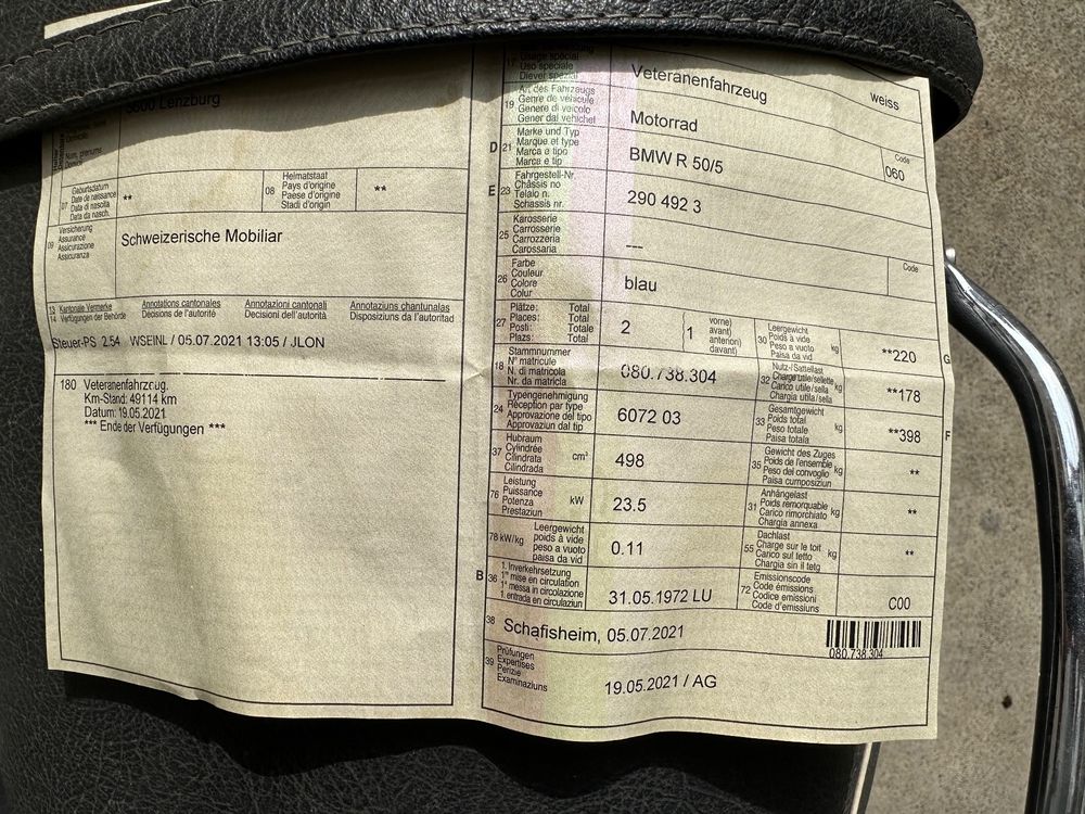 BMW Strada: Motorrad BMW R50/5 1970 – Usato da Lenzburg venduto da dealers99 4