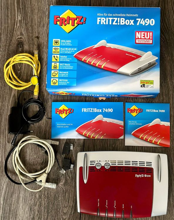 Fritz!Box 7490 inkl. Fritz!WLAN Repeater 1750E (Gebraucht) in ...
