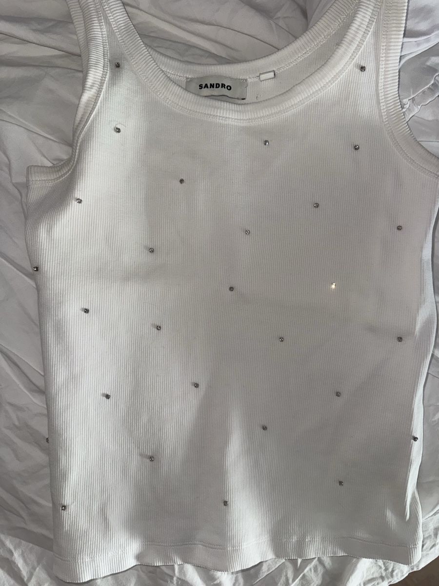 Sandro Tops: Glitzer Top weiss Sandro  – D'occasion à Bottmingen par Itsclaire 2