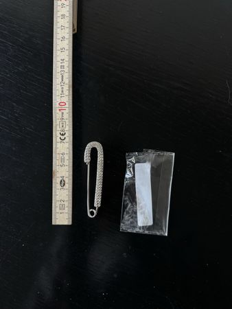 Rhinestone Safety Pin Brooch - coquette