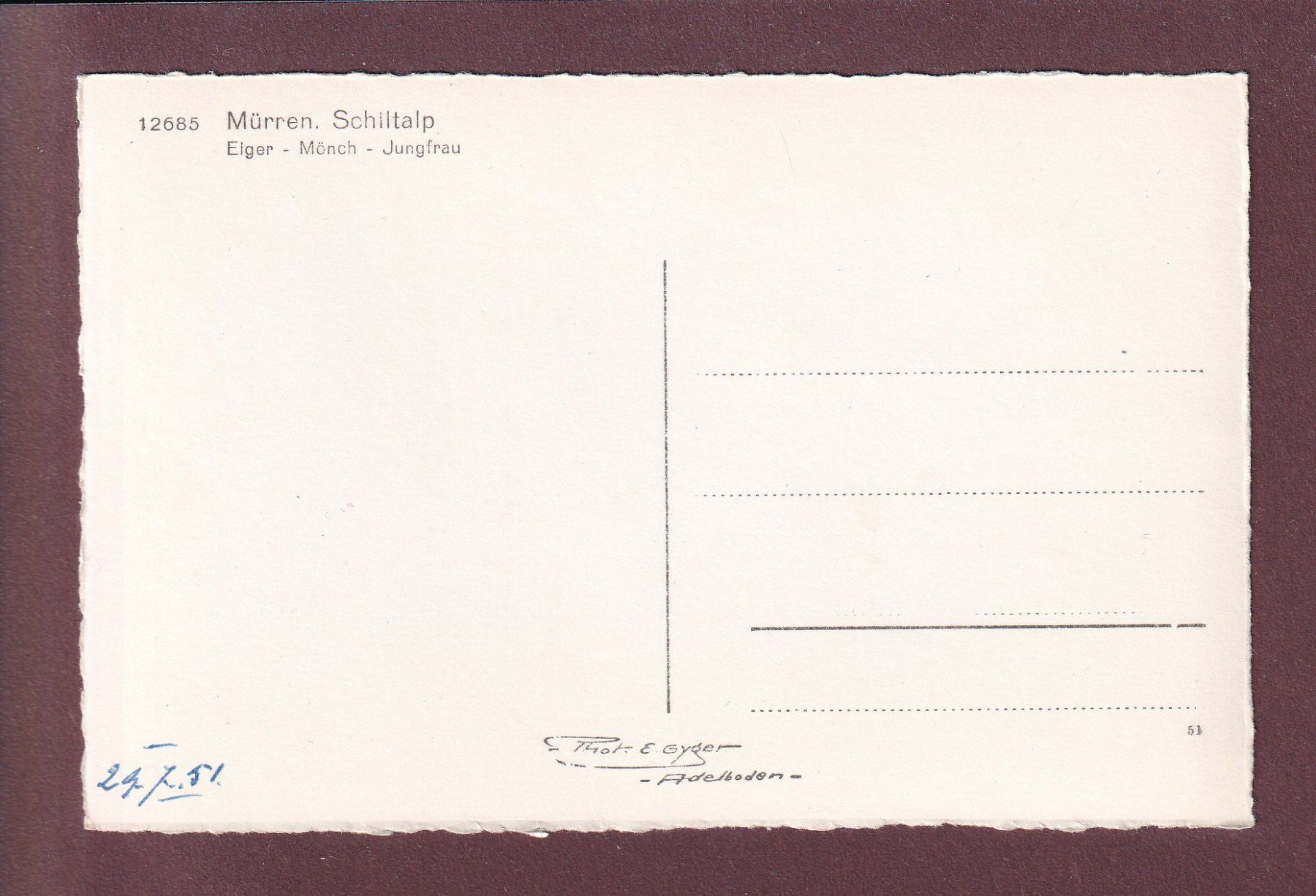 Cartoline postali: MÜRREN - Schiltalp – Usato da Pully venduto da nicecards 1