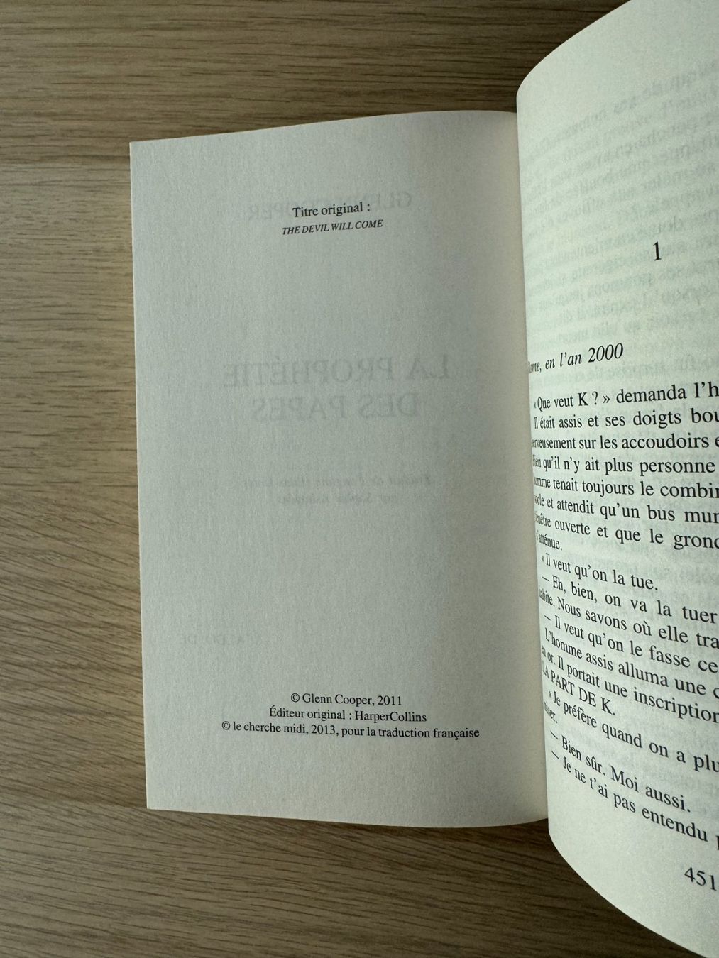Libri: " Le Testament des Templiers " de Glenn Cooper – Usato da Genève venduto da Reveur 7