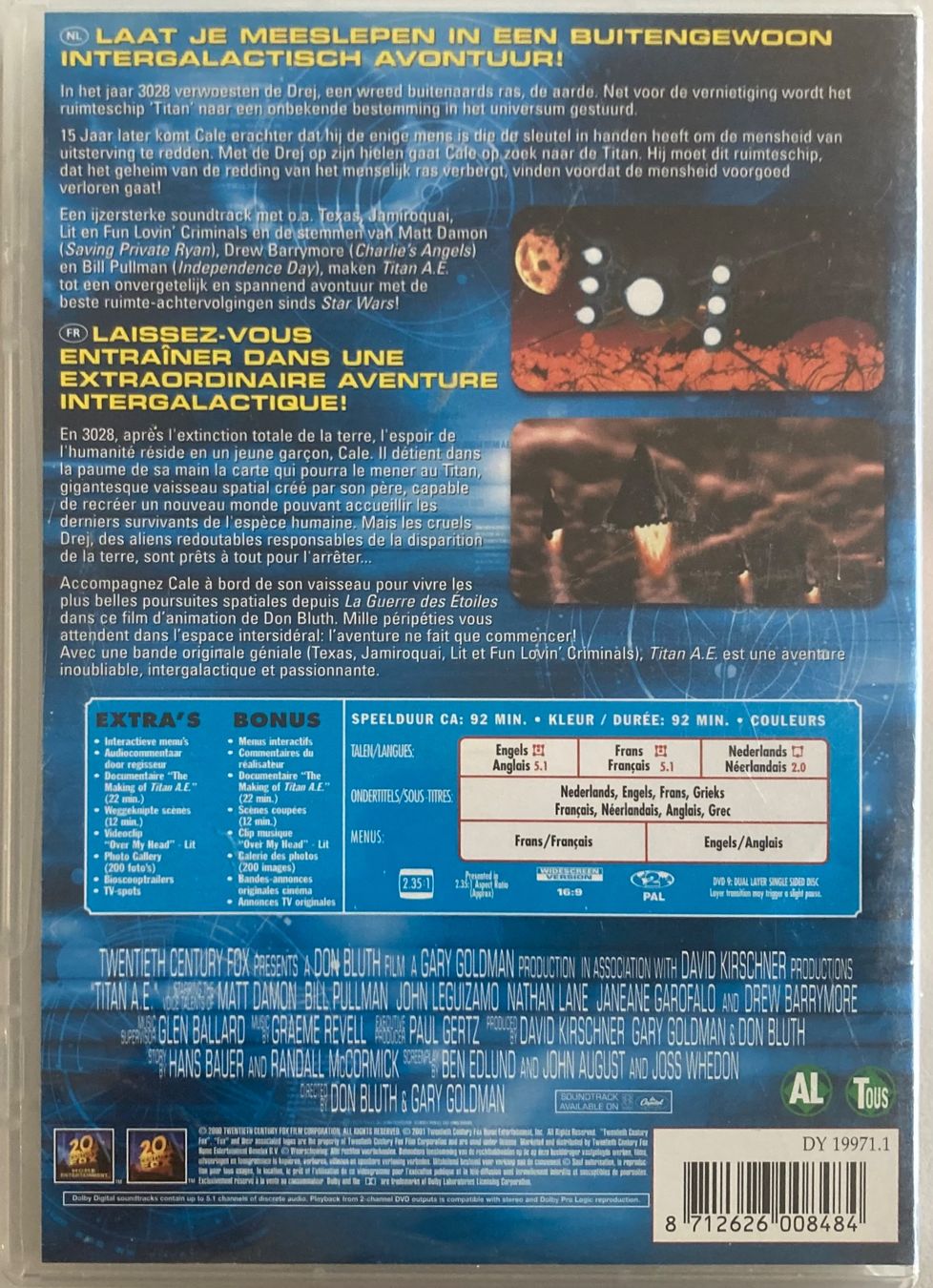 Tutti i DVDs: TITAN A.E. – Usato da Poliez-Pittet venduto da Newtown-Records 1